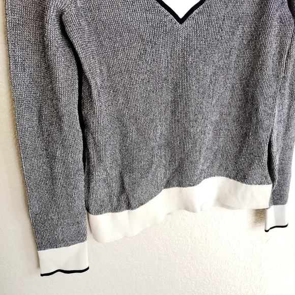 Rag & Bone Ainsley Gray Black Knit V-Neck Long Sleeve Sweater sz Xs - Picture 7 of 9